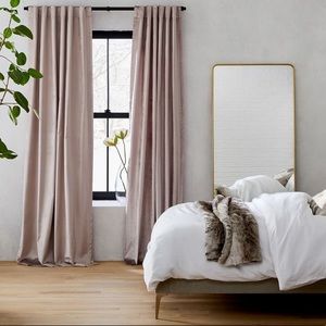 West Elm Cotton Luster Velvet Dusty Blush Curtain